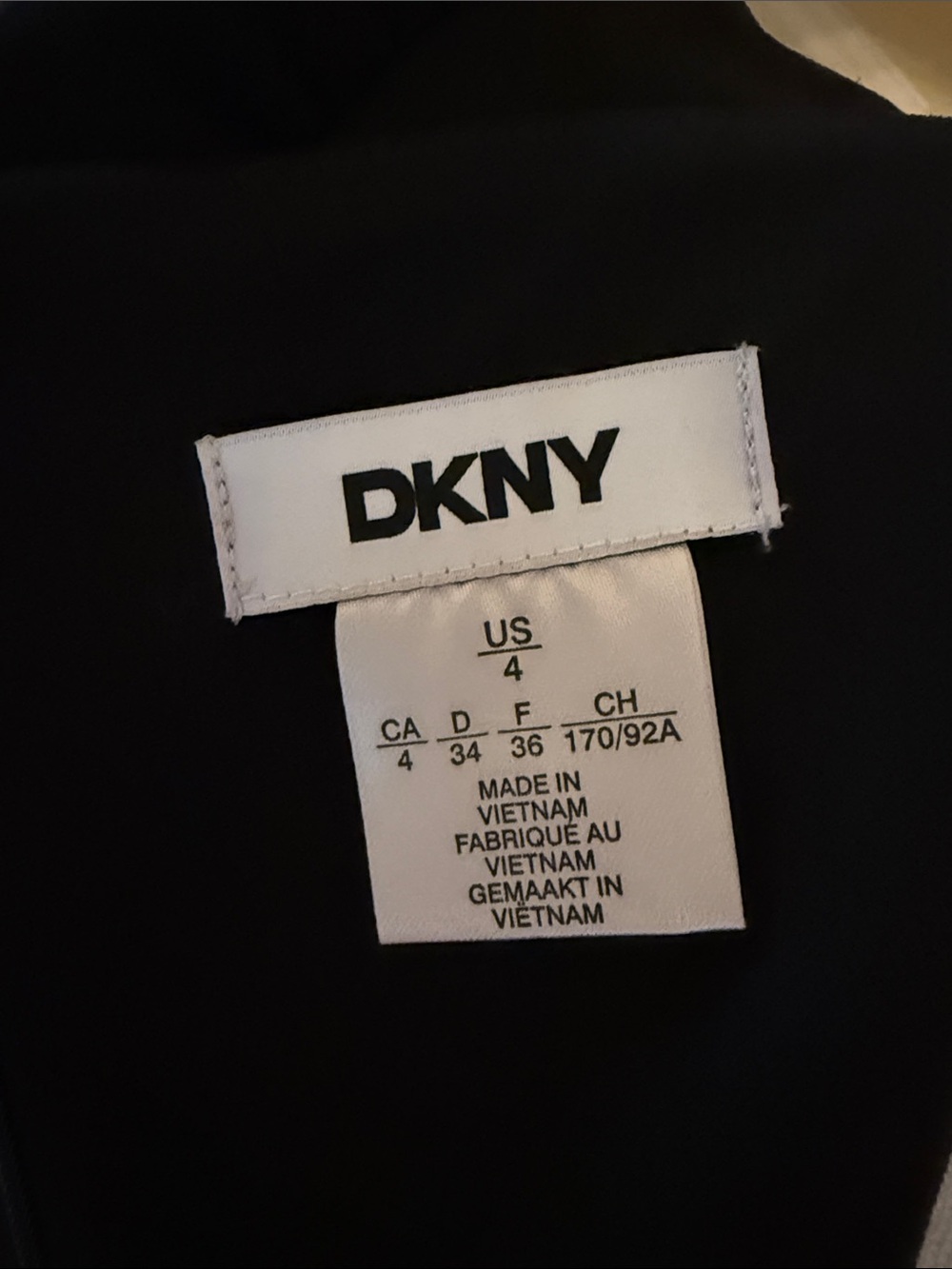 Dkny Black Knee Length Dress with Puff Sleeves and Side Tie - Picture 2 of 7